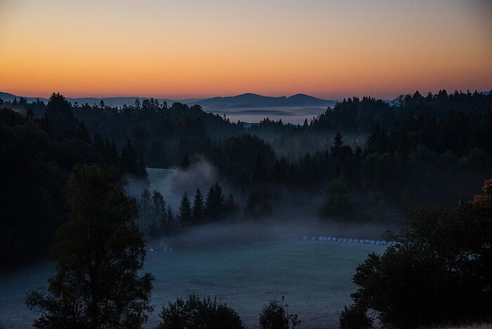 Natur im Bayerischen Wald bei Sonnenuntergang - Blick vom Dreisessel